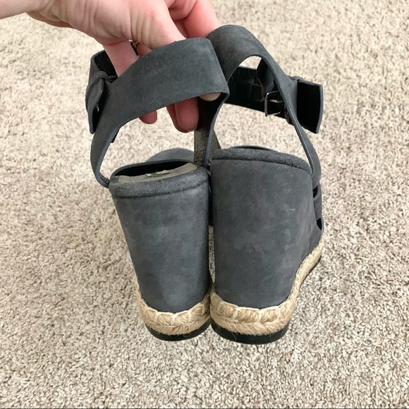 Balenciaga Charcoal Grey Suede Wedges - Picture 8 of 10